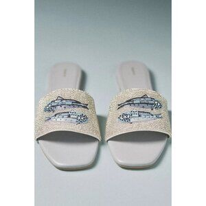 The Fiona Beaded Slide Sandals by Maeve 41/10